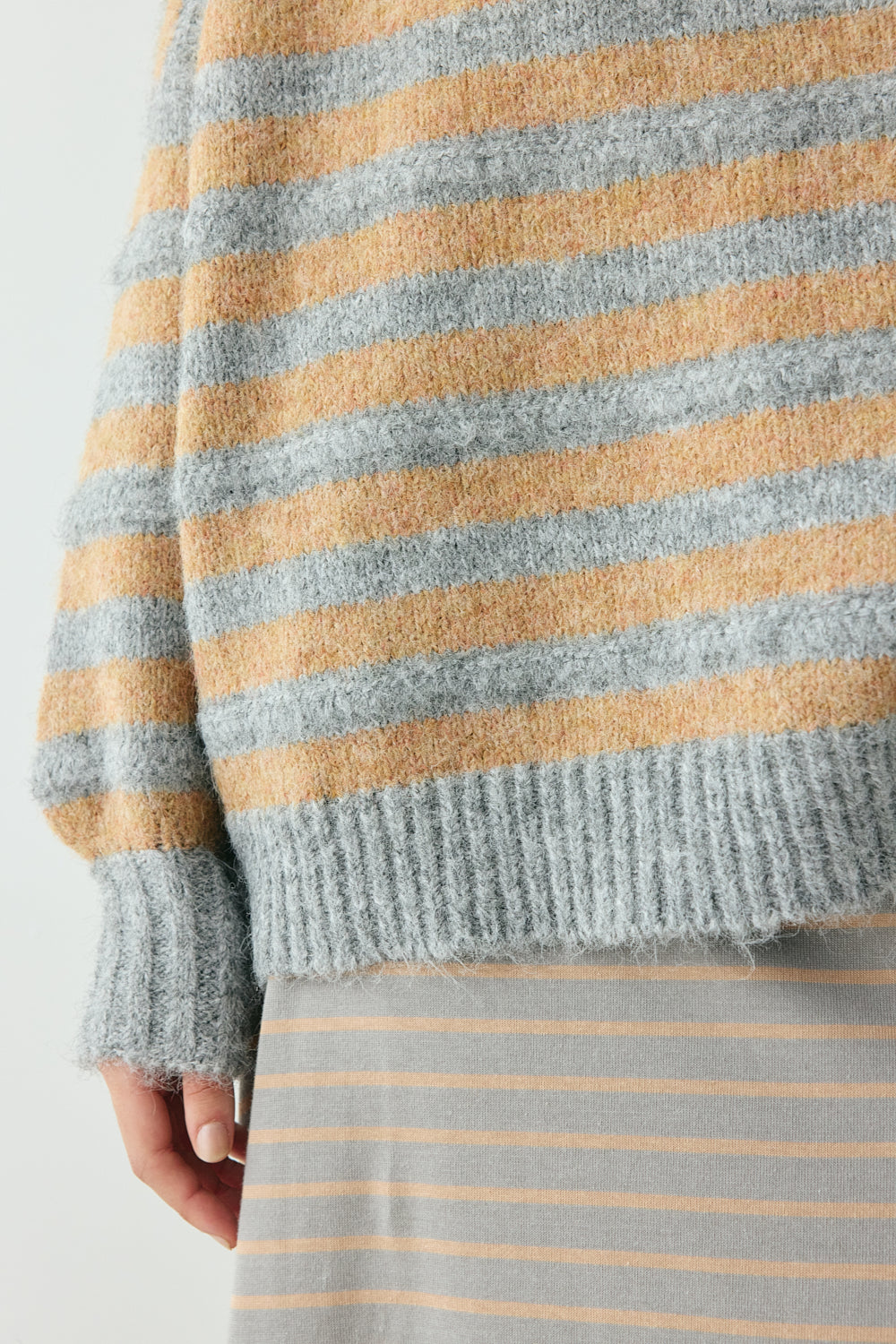 Sam Knit Jumper Apricot Stripe | VRG GRL discount