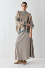 Sam Knit Jumper Apricot Stripe | VRG GRL discount