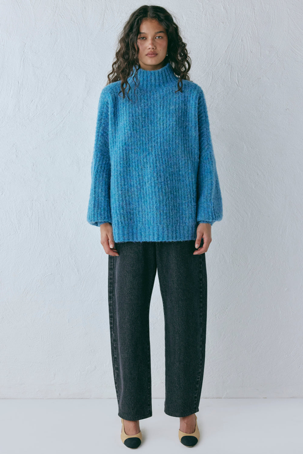 Yumi Knit Jumper Sea | VRG GRL near me