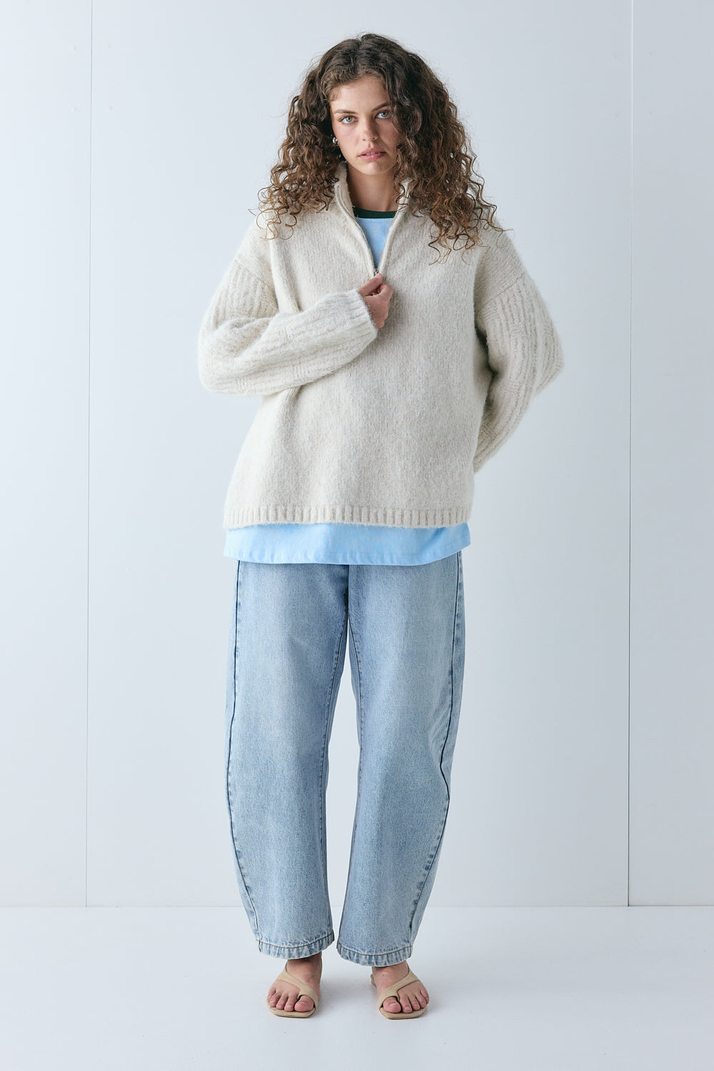 Ellis Knit Jumper Cream | VRG GRL sale