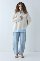 Ellis Knit Jumper Cream | VRG GRL sale