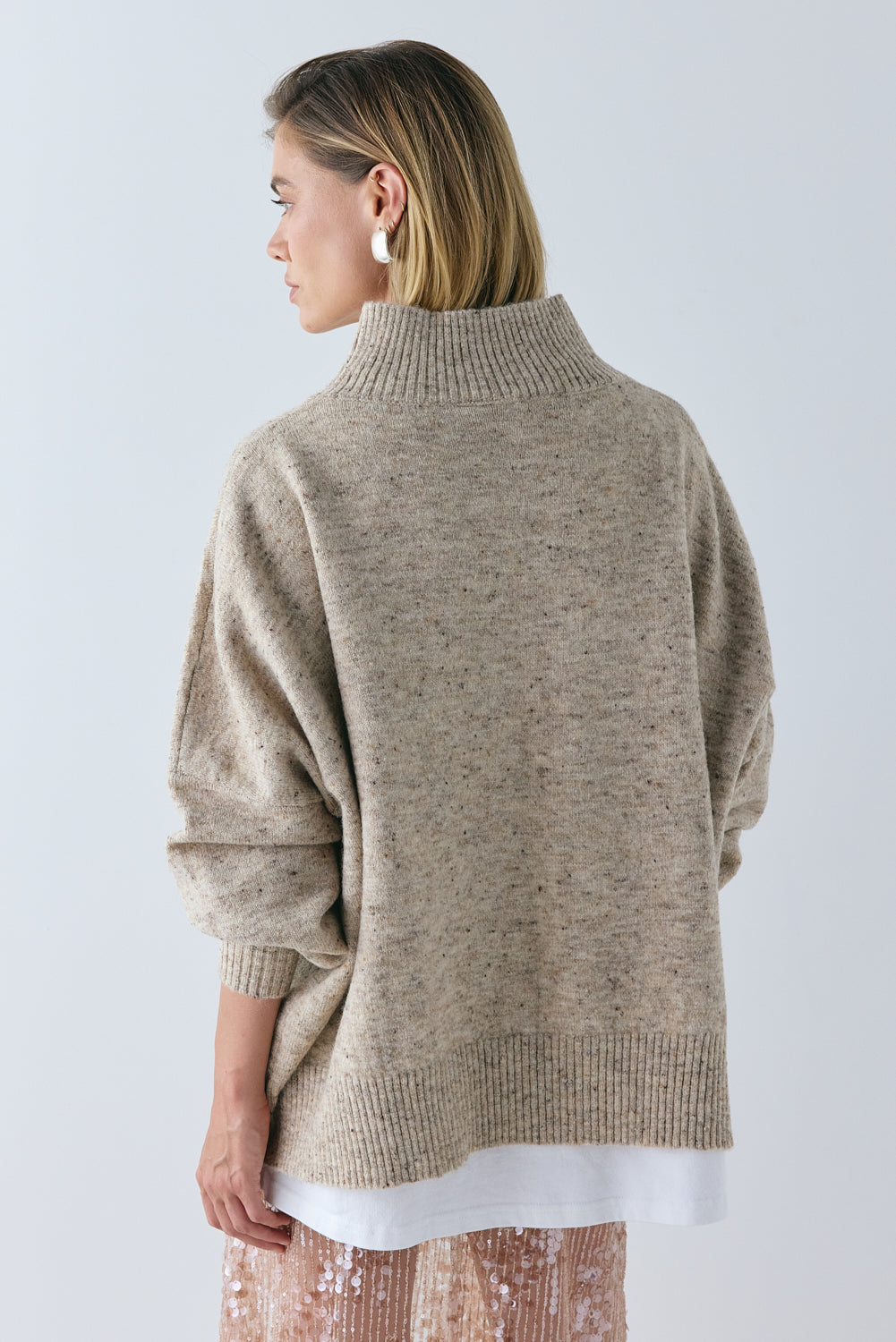 Yumi Knit Jumper Taupe Marle | VRG GRL for sale