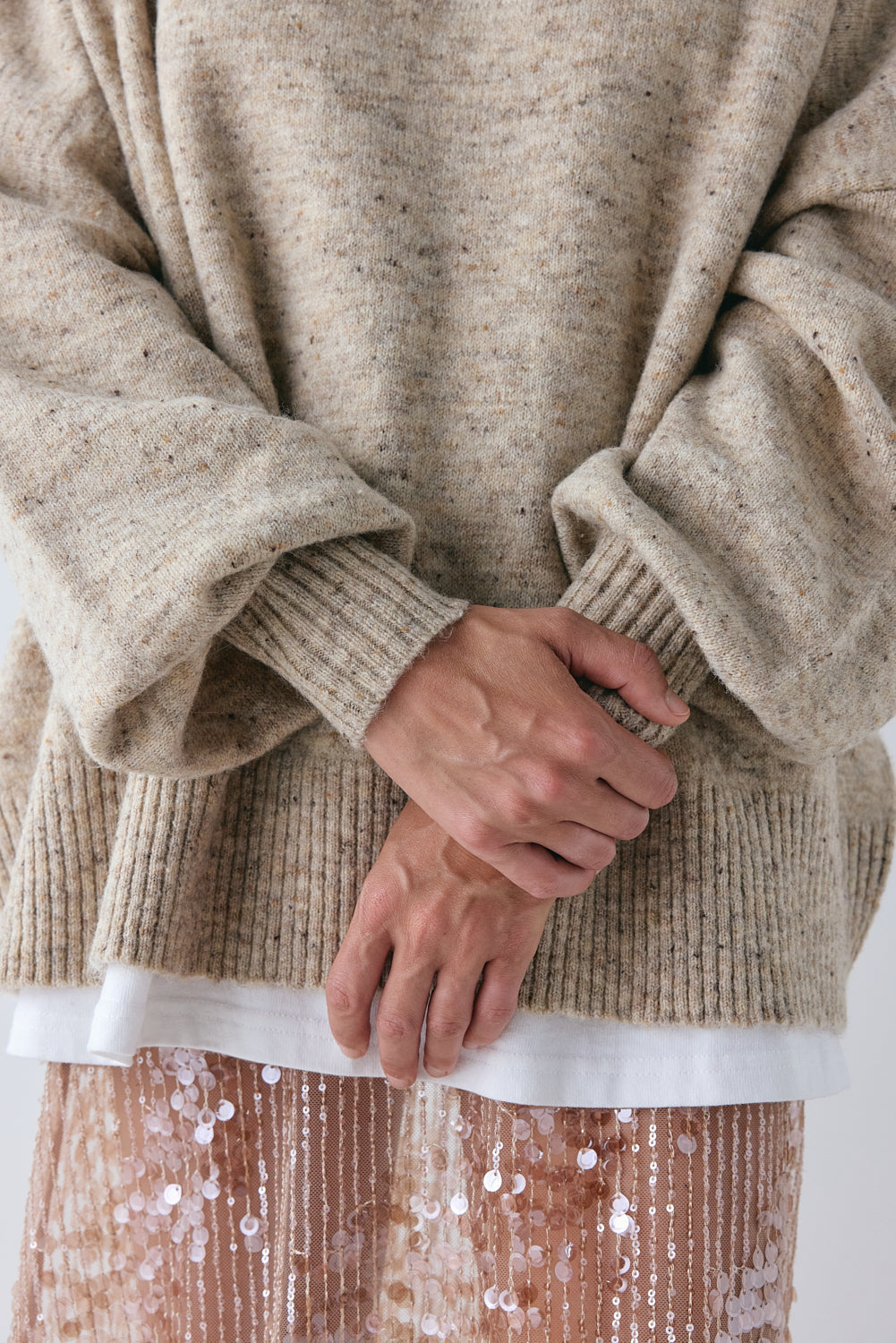 Yumi Knit Jumper Taupe Marle | VRG GRL for sale
