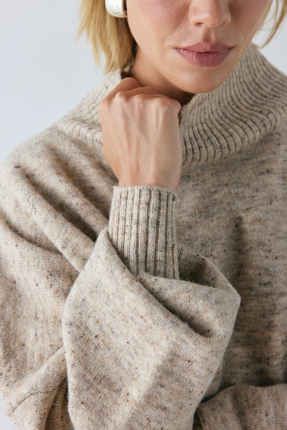 Yumi Knit Jumper Taupe Marle | VRG GRL for sale