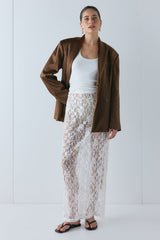 Yara Satin Blazer Chocolate | VRG GRL near me