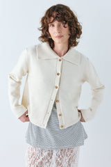 Avery Knit Cardigan Cream | VRG GRL for sale