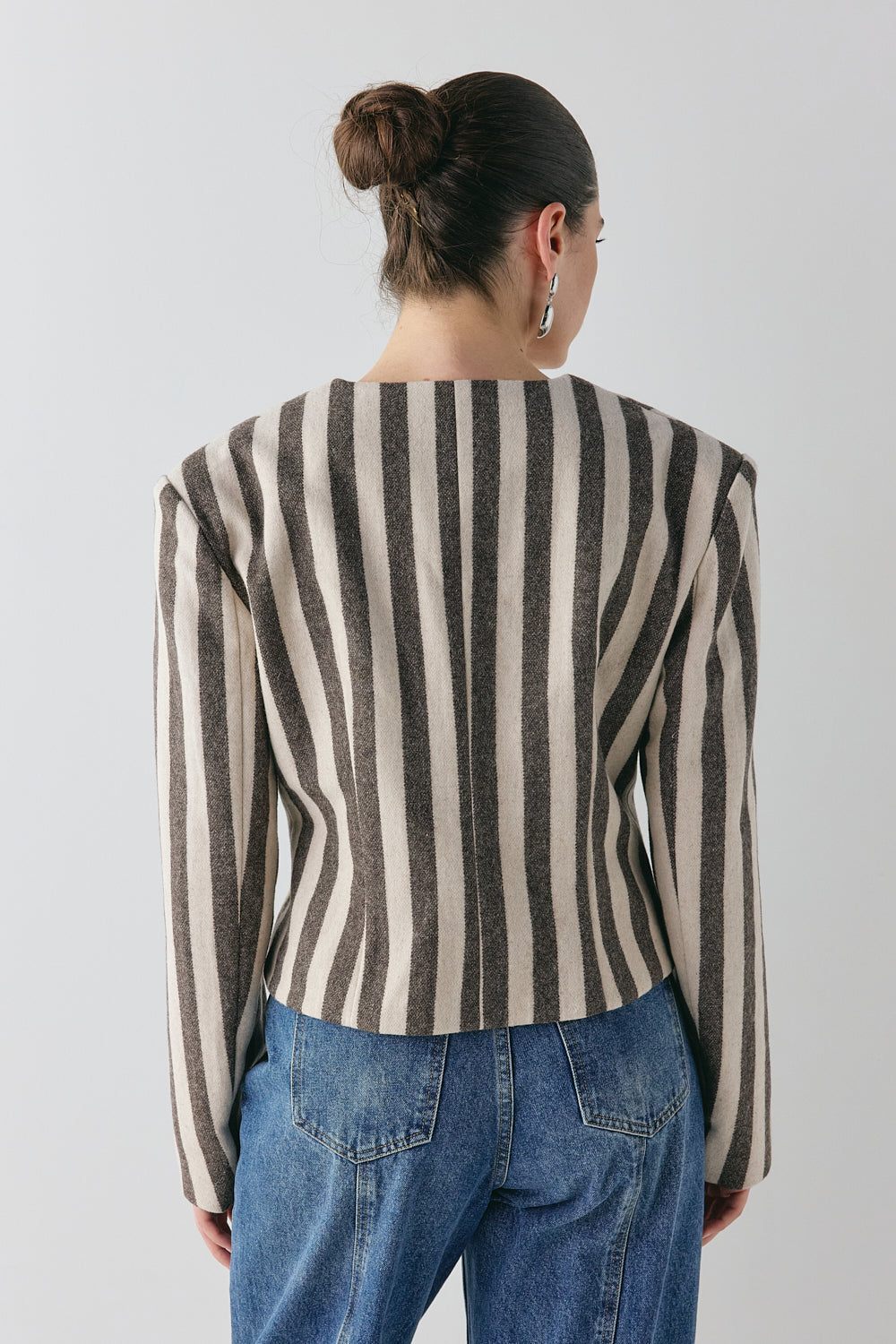 Nerida Blazer Charcoal Stripe | VRG GRL discount