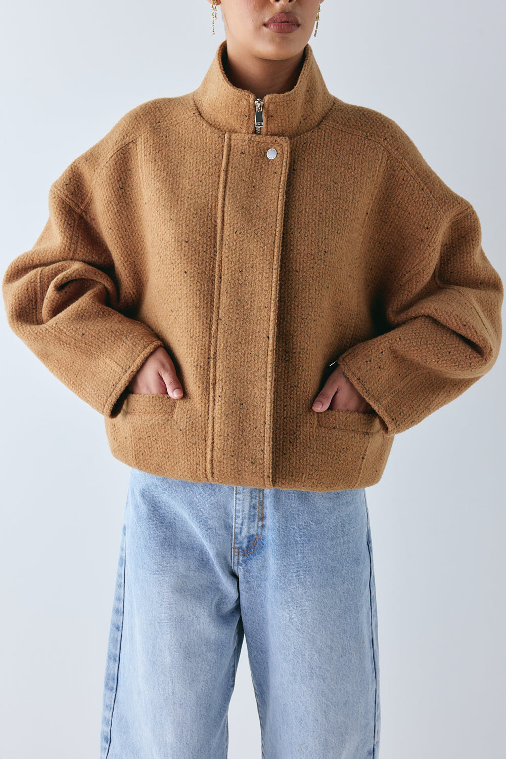 Lennon Bomber Jacket Tan | VRG GRL online