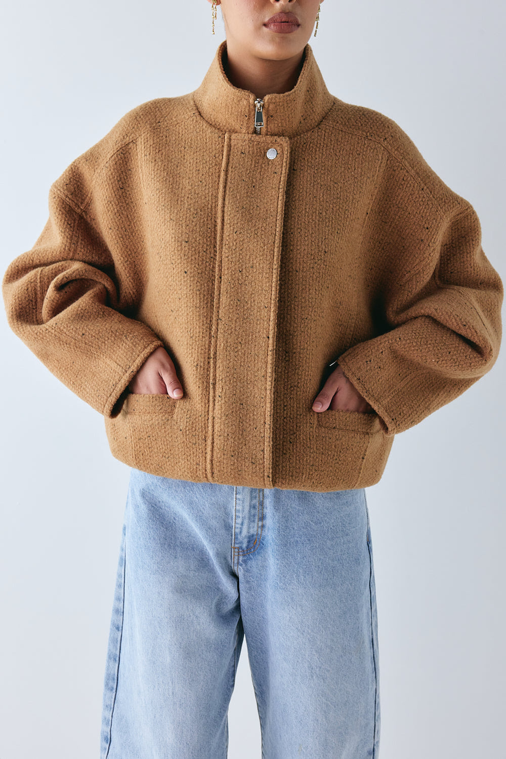 Lennon Bomber Jacket Tan | VRG GRL online