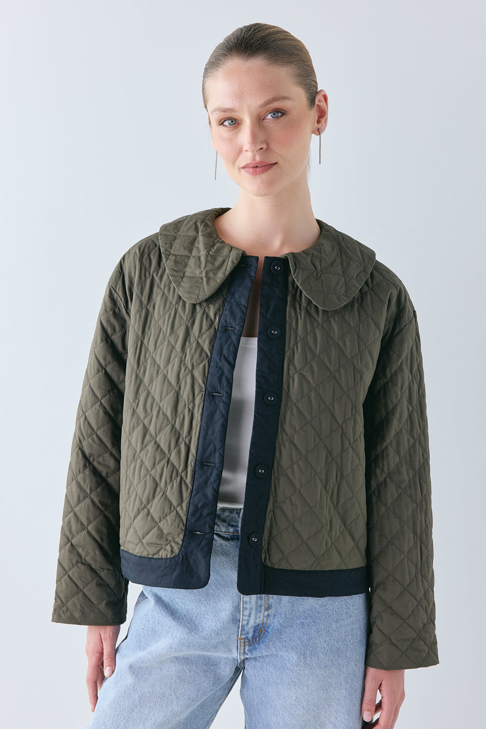 Yvette Jacket Khaki | VRG GRL sale