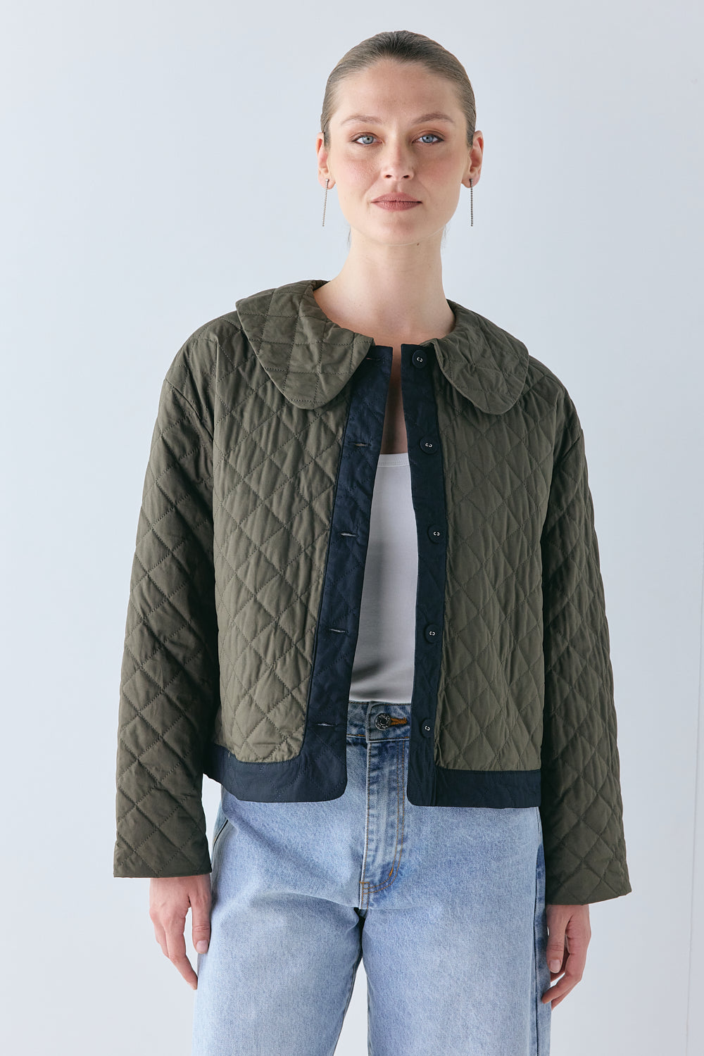 Yvette Jacket Khaki | VRG GRL sale