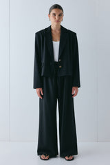 Sydney Blazer Black Pinstripe | VRG GRL US
