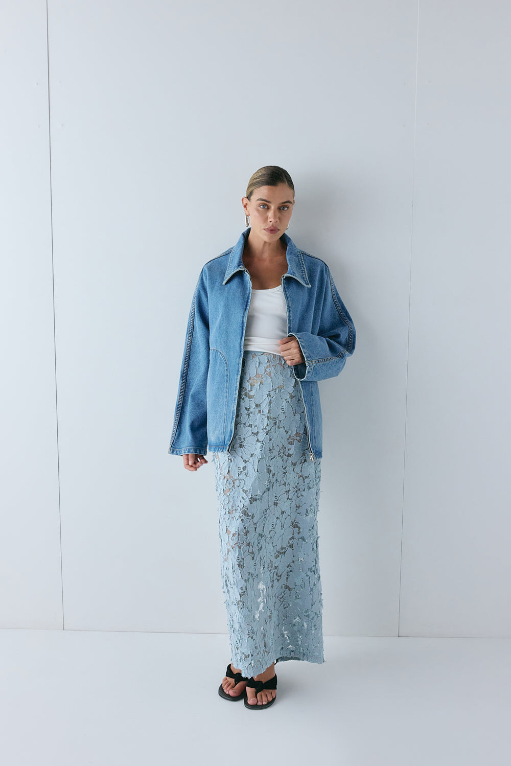 Mischa Denim Jacket Blue | VRG GRL discount
