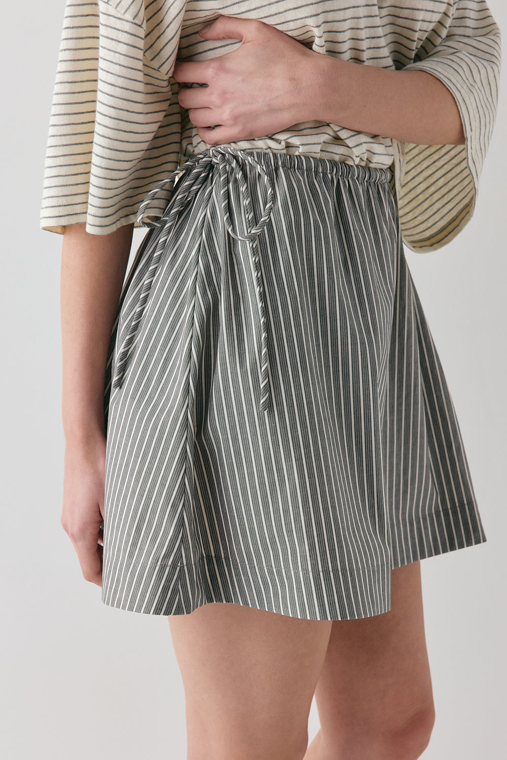 Hope Mini Skirt Charcoal Stripe | VRG GRL sale