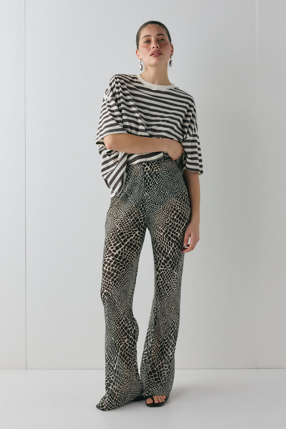 Remi Sheer Pants Croc | VRG GRL for sale