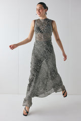 Blanco Sheer Maxi Dress Croc | VRG GRL on sale