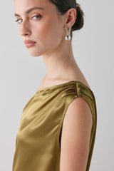 Camille Satin Tunic Top Copper | VRG GRL on sale