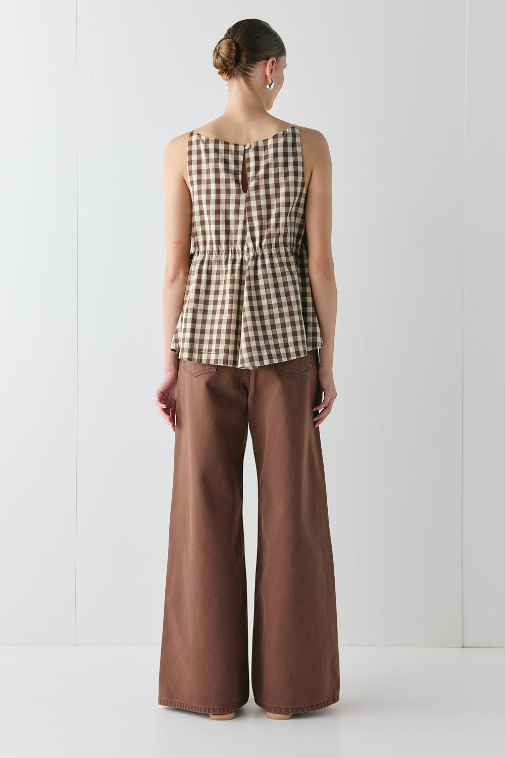 Indi Top Brown Check | VRG GRL US
