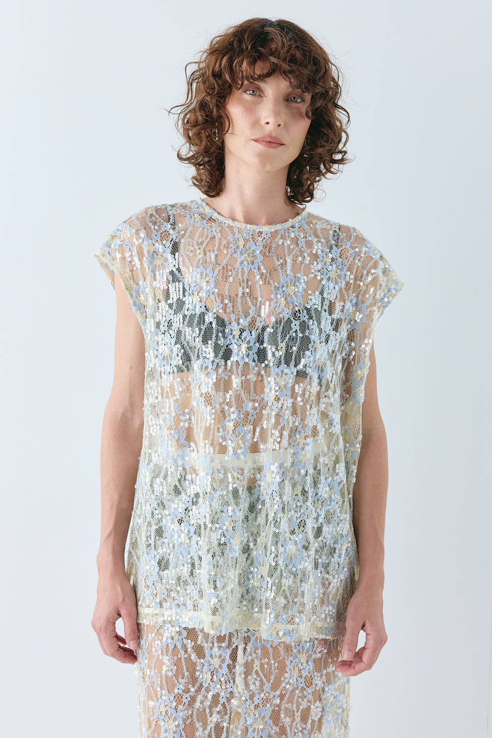 Devyn Sequin Top Lace | VRG GRL discount