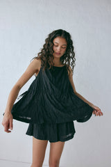 Indi Top Crinkle Black | VRG GRL on sale
