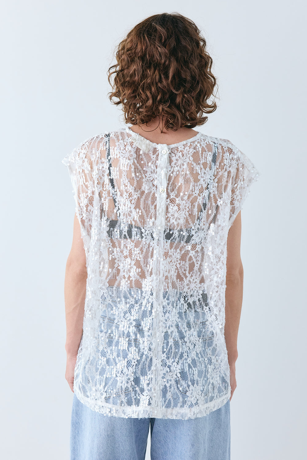 Devyn Sequin Top White | VRG GRL near me