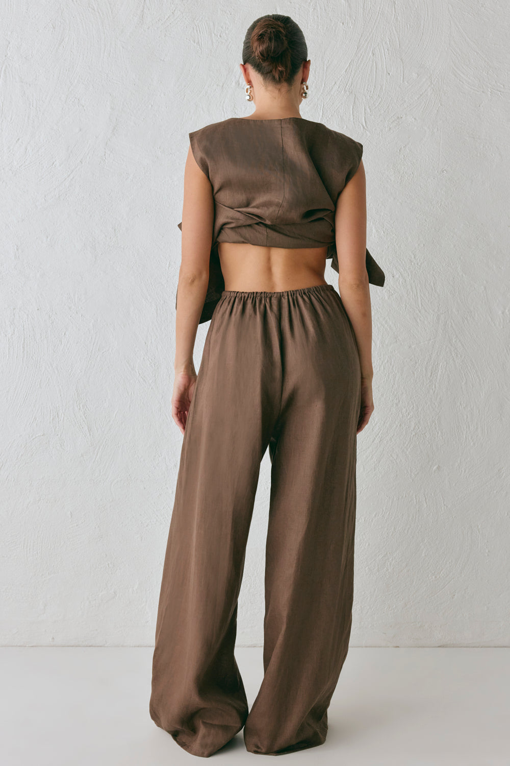 Raya Linen Pants Chocolate | VRG GRL on sale
