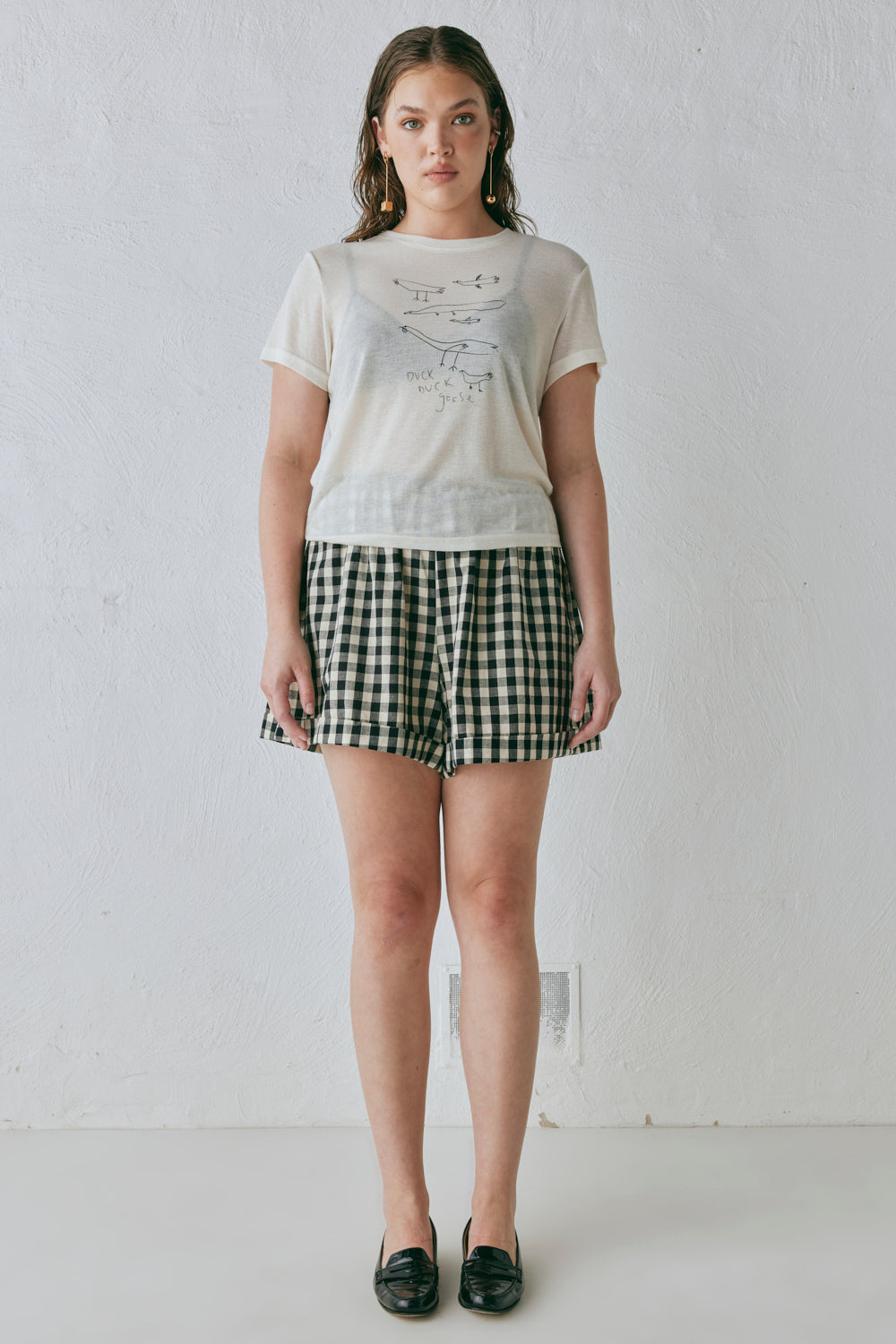 Freda Shorts Black Check | VRG GRL US