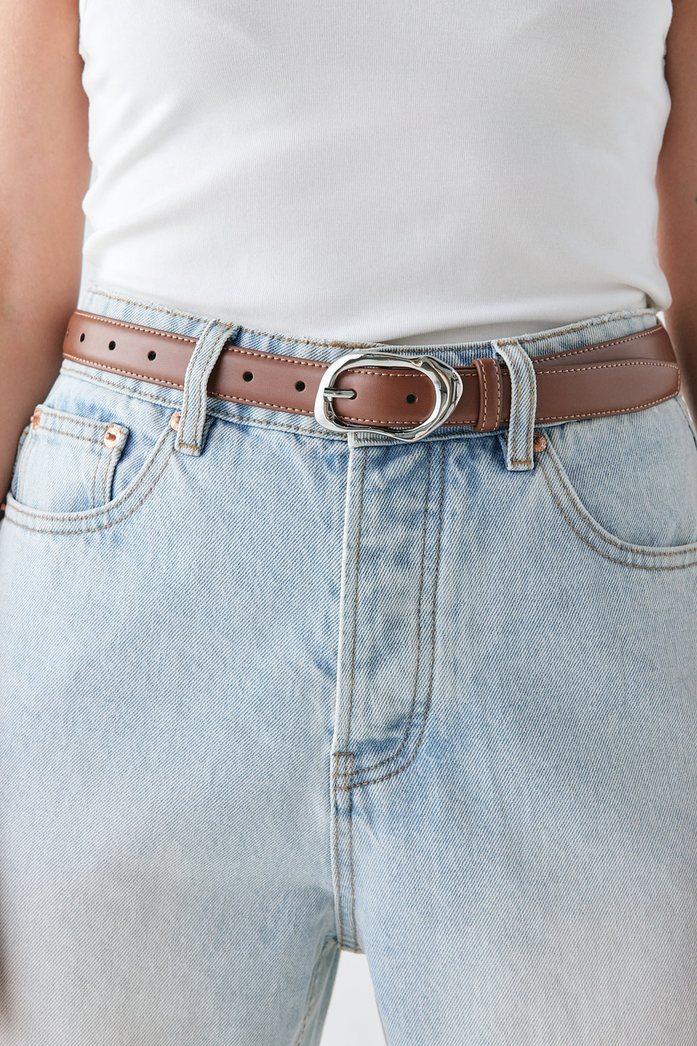 Mali Leather Belt Brown | VRG GRL online