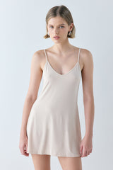 Carrie Mini Slip Dress Nude | VRG GRL US