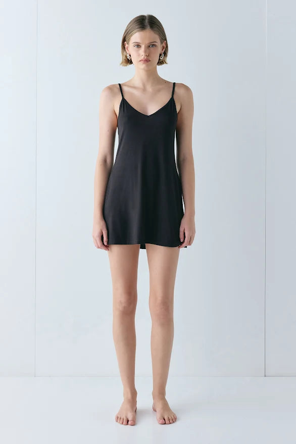 Carrie Mini Slip Dress Black | VRG GRL discount